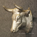 Hot sale life size metal cast bronze statue brass bull head sculpture for wall decor